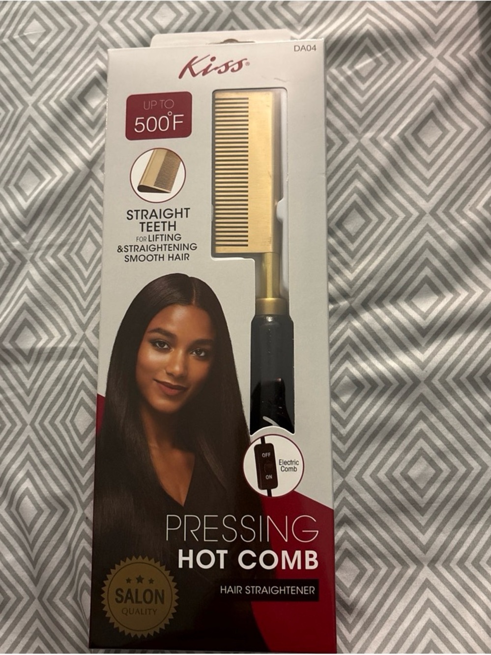 Kiss Pressing Hot Comb Hair Straightener - Gold and Black